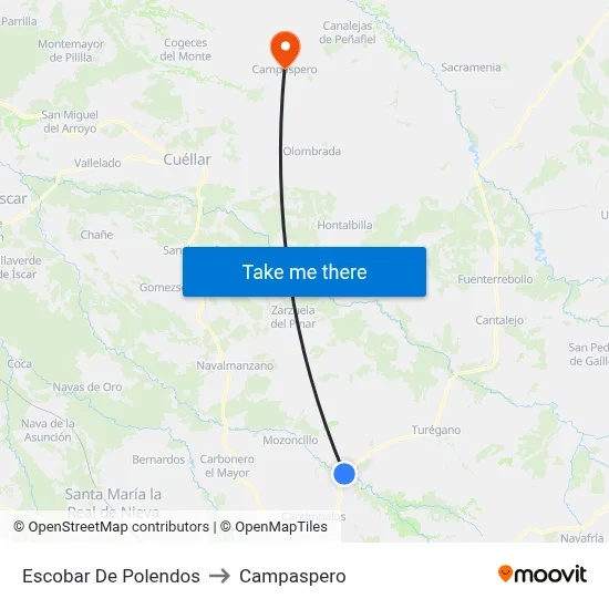 Escobar De Polendos to Campaspero map