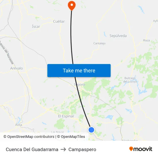 Cuenca Del Guadarrama to Campaspero map