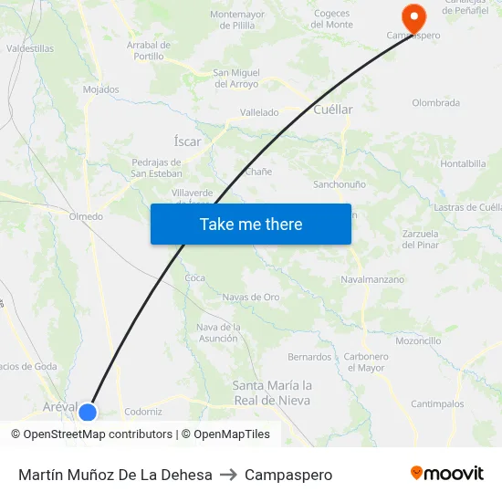 Martín Muñoz De La Dehesa to Campaspero map