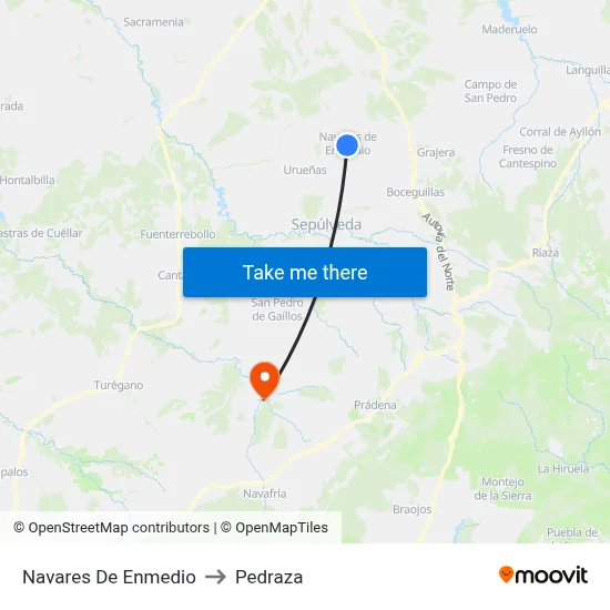 Navares De Enmedio to Pedraza map