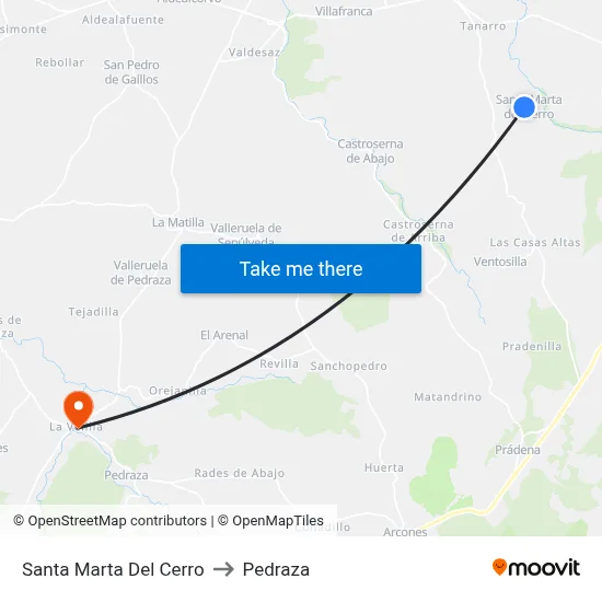 Santa Marta Del Cerro to Pedraza map