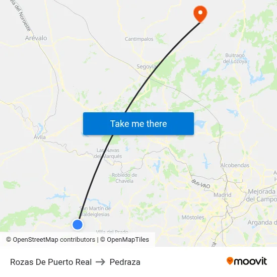 Rozas De Puerto Real to Pedraza map