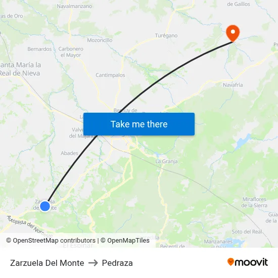 Zarzuela Del Monte to Pedraza map