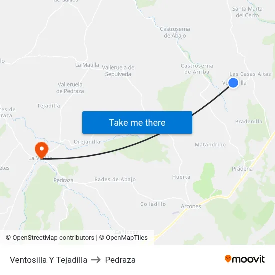Ventosilla Y Tejadilla to Pedraza map