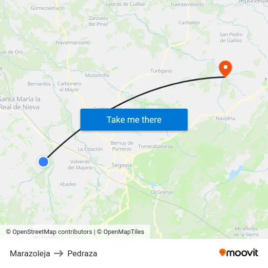 Marazoleja to Pedraza map