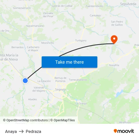Anaya to Pedraza map