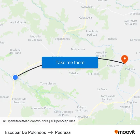 Escobar De Polendos to Pedraza map