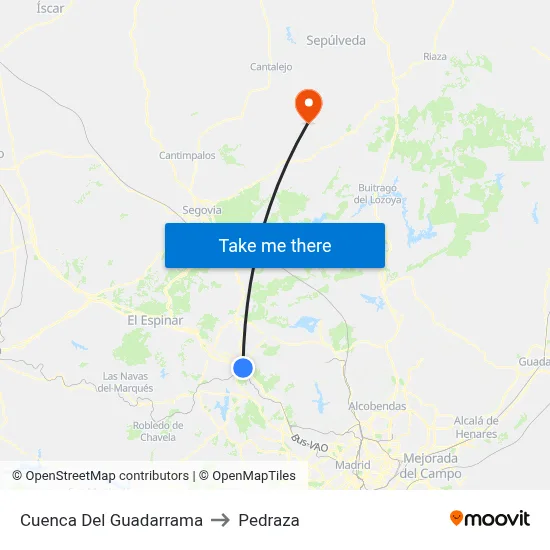 Cuenca Del Guadarrama to Pedraza map