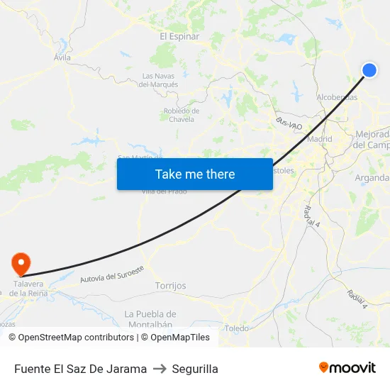 Fuente El Saz De Jarama to Segurilla map