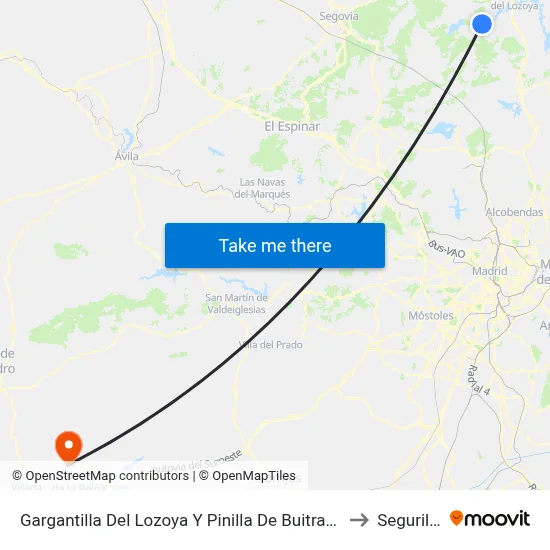 Gargantilla Del Lozoya Y Pinilla De Buitrago to Segurilla map