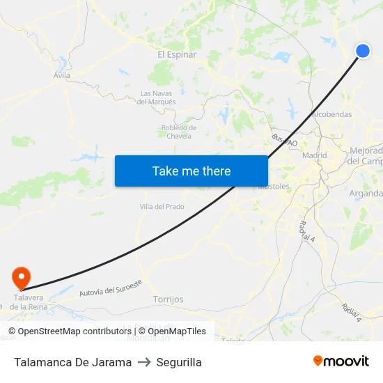 Talamanca De Jarama to Segurilla map