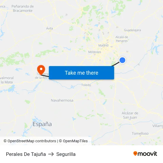 Perales De Tajuña to Segurilla map