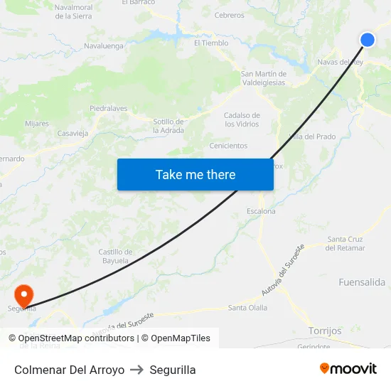 Colmenar Del Arroyo to Segurilla map