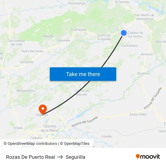 Rozas De Puerto Real to Segurilla map