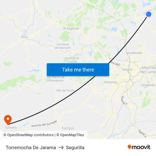 Torremocha De Jarama to Segurilla map
