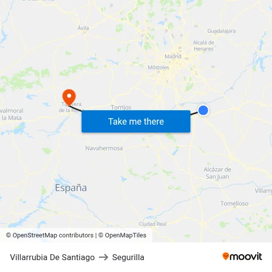 Villarrubia De Santiago to Segurilla map