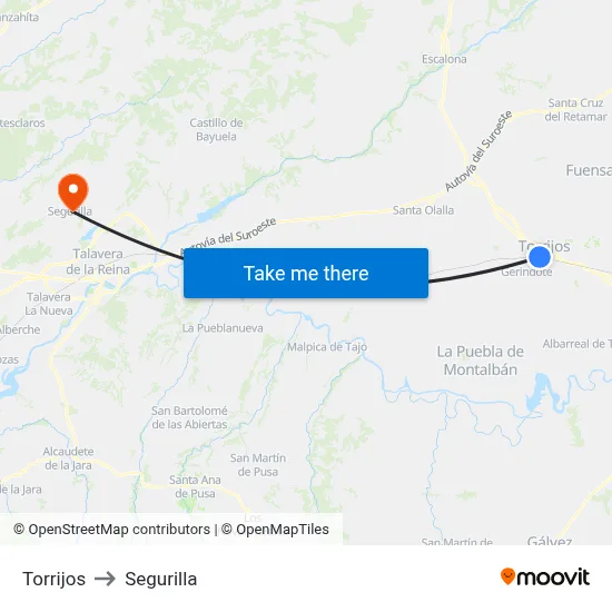 Torrijos to Segurilla map