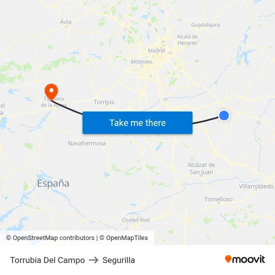 Torrubia Del Campo to Segurilla map