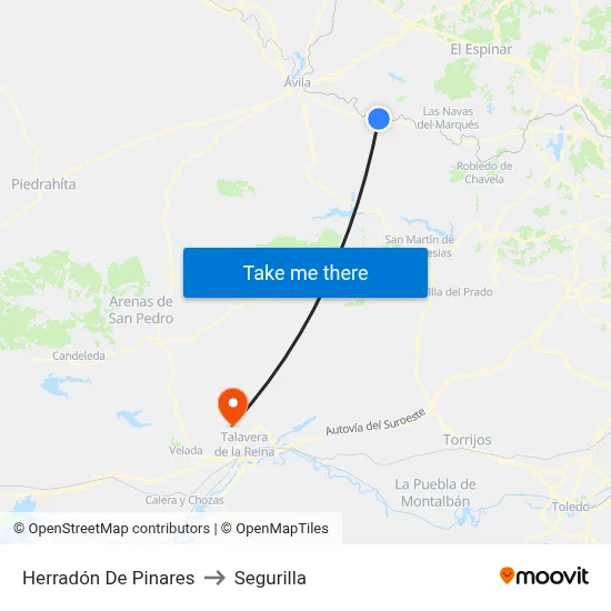 Herradón De Pinares to Segurilla map