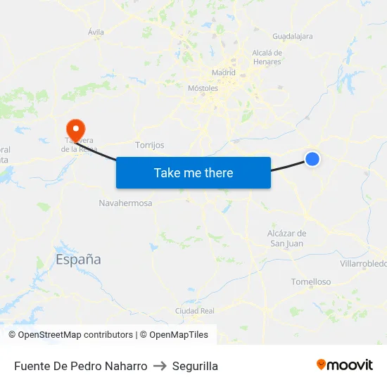 Fuente De Pedro Naharro to Segurilla map