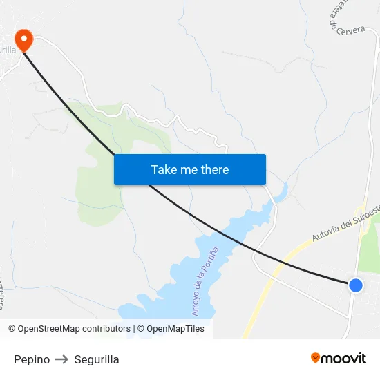 Pepino to Segurilla map