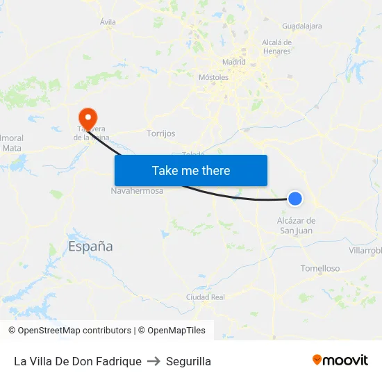 La Villa De Don Fadrique to Segurilla map