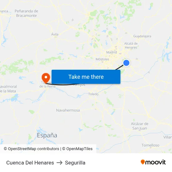 Cuenca Del Henares to Segurilla map