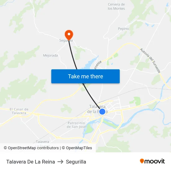 Talavera De La Reina to Segurilla map