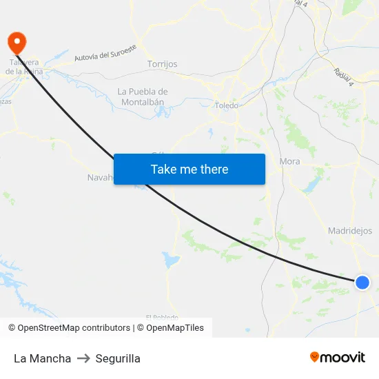 La Mancha to Segurilla map