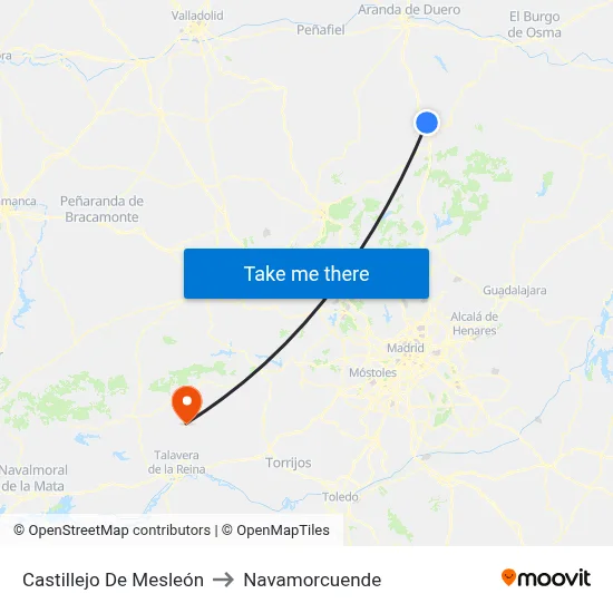 Castillejo De Mesleón to Navamorcuende map