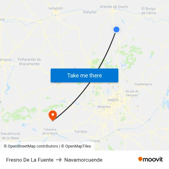 Fresno De La Fuente to Navamorcuende map