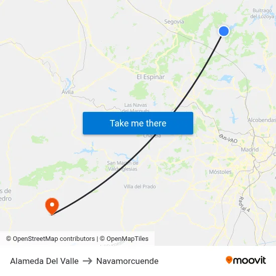 Alameda Del Valle to Navamorcuende map