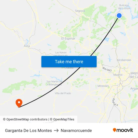 Garganta De Los Montes to Navamorcuende map