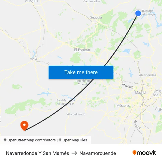 Navarredonda Y San Mamés to Navamorcuende map