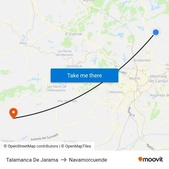 Talamanca De Jarama to Navamorcuende map