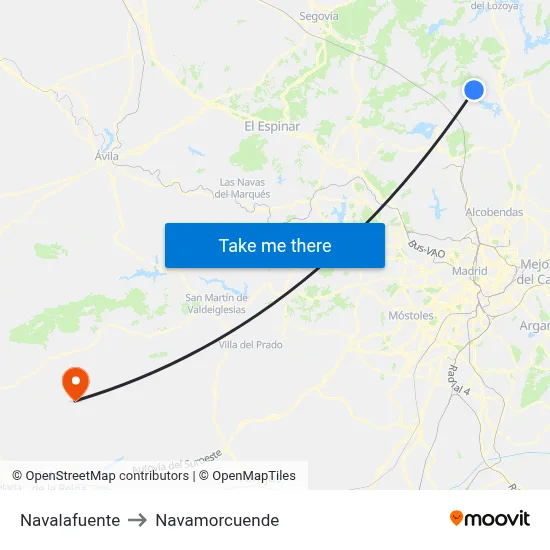 Navalafuente to Navamorcuende map