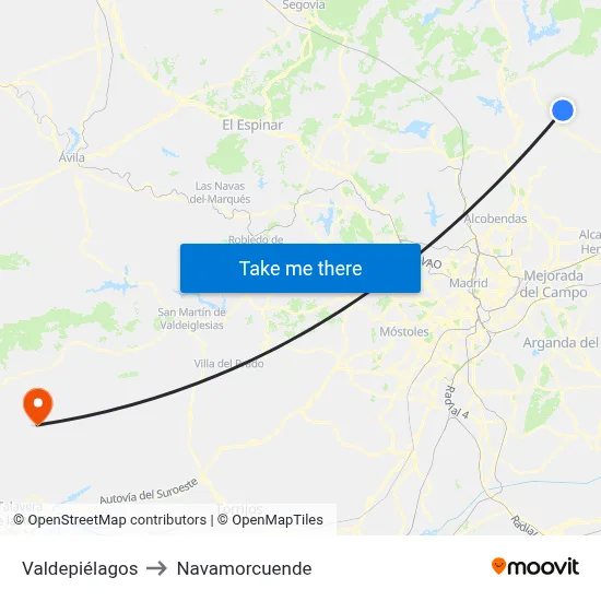 Valdepiélagos to Navamorcuende map