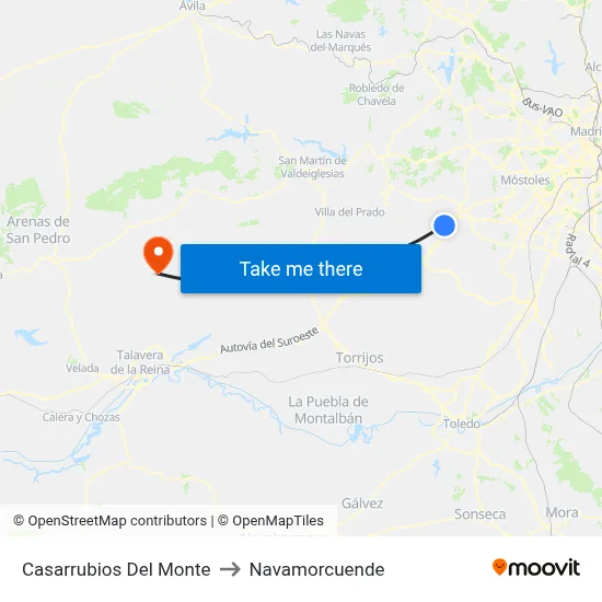 Casarrubios Del Monte to Navamorcuende map