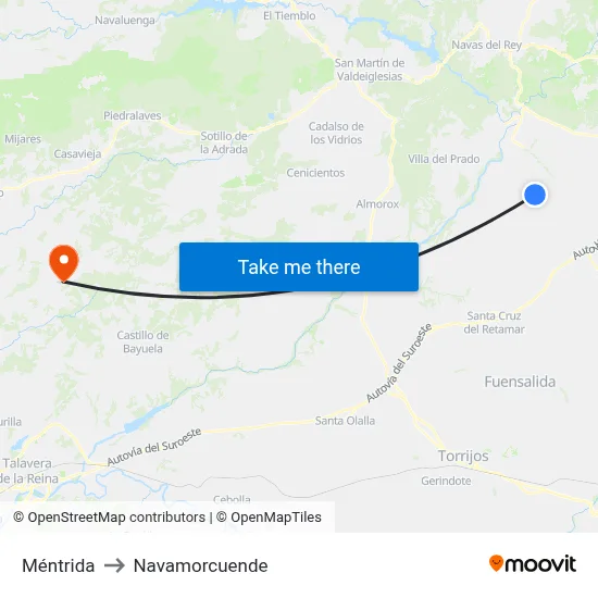 Méntrida to Navamorcuende map