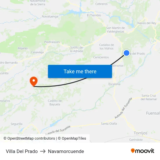 Villa Del Prado to Navamorcuende map