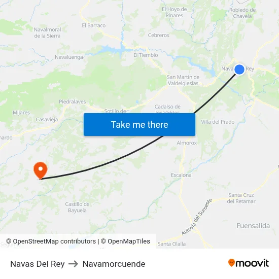 Navas Del Rey to Navamorcuende map