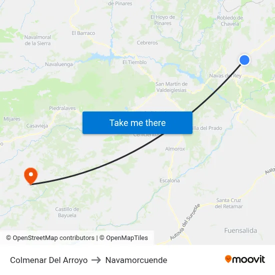 Colmenar Del Arroyo to Navamorcuende map