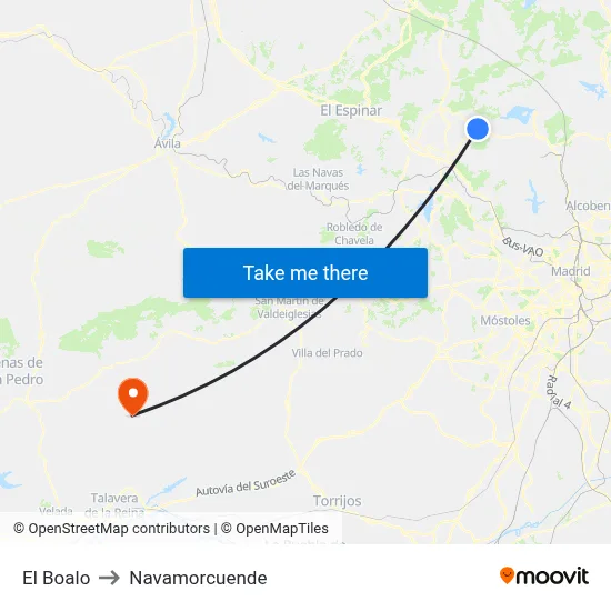El Boalo to Navamorcuende map