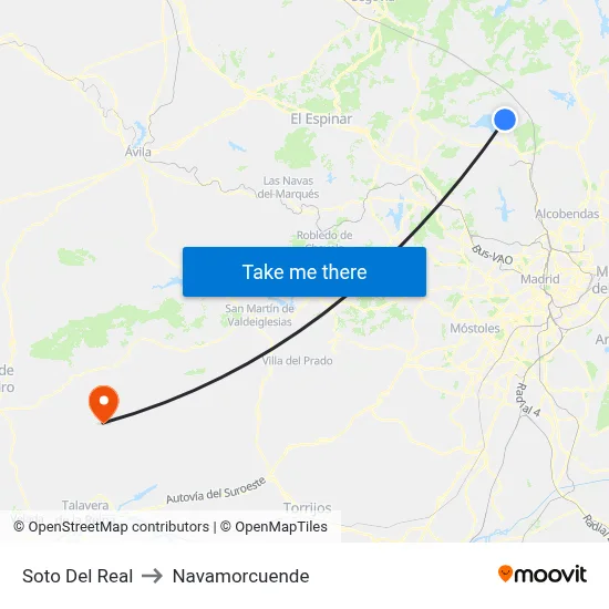 Soto Del Real to Navamorcuende map