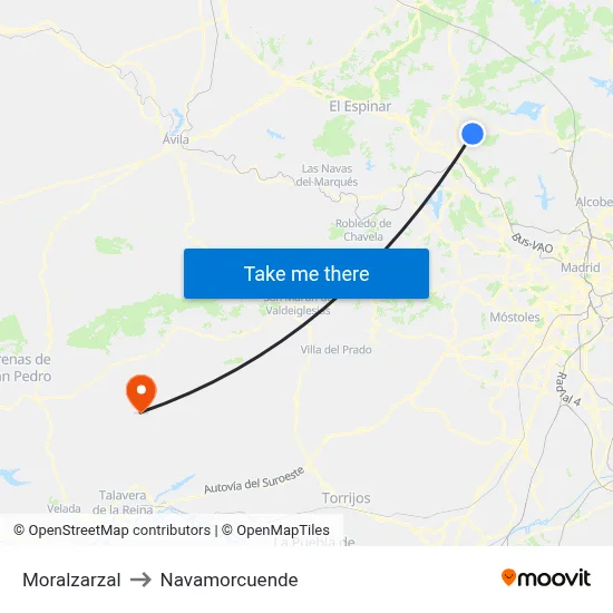 Moralzarzal to Navamorcuende map