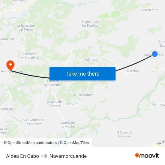 Aldea En Cabo to Navamorcuende map
