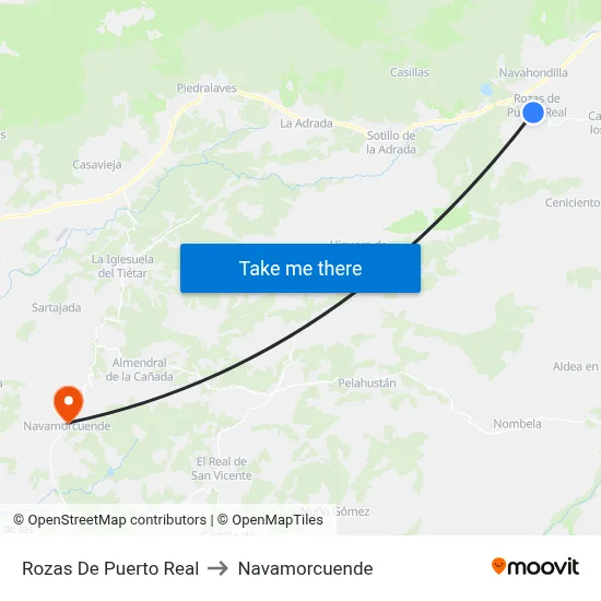 Rozas De Puerto Real to Navamorcuende map