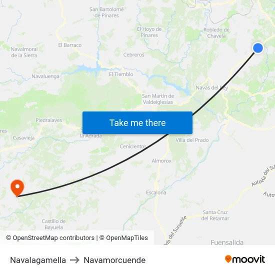 Navalagamella to Navamorcuende map