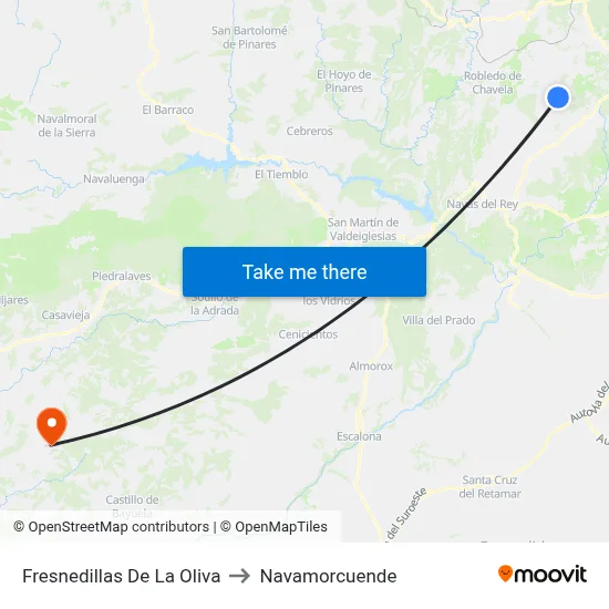 Fresnedillas De La Oliva to Navamorcuende map