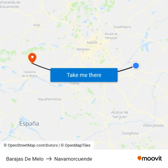 Barajas De Melo to Navamorcuende map